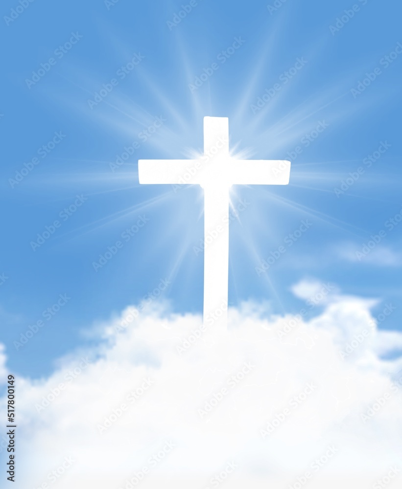 Saint savior rise high devote spirit love life. Shiny risen cross