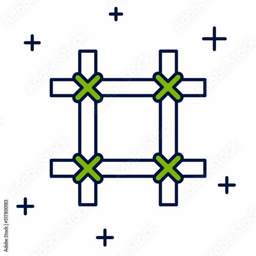 Filled outline Prison window icon isolated on white background. Vector