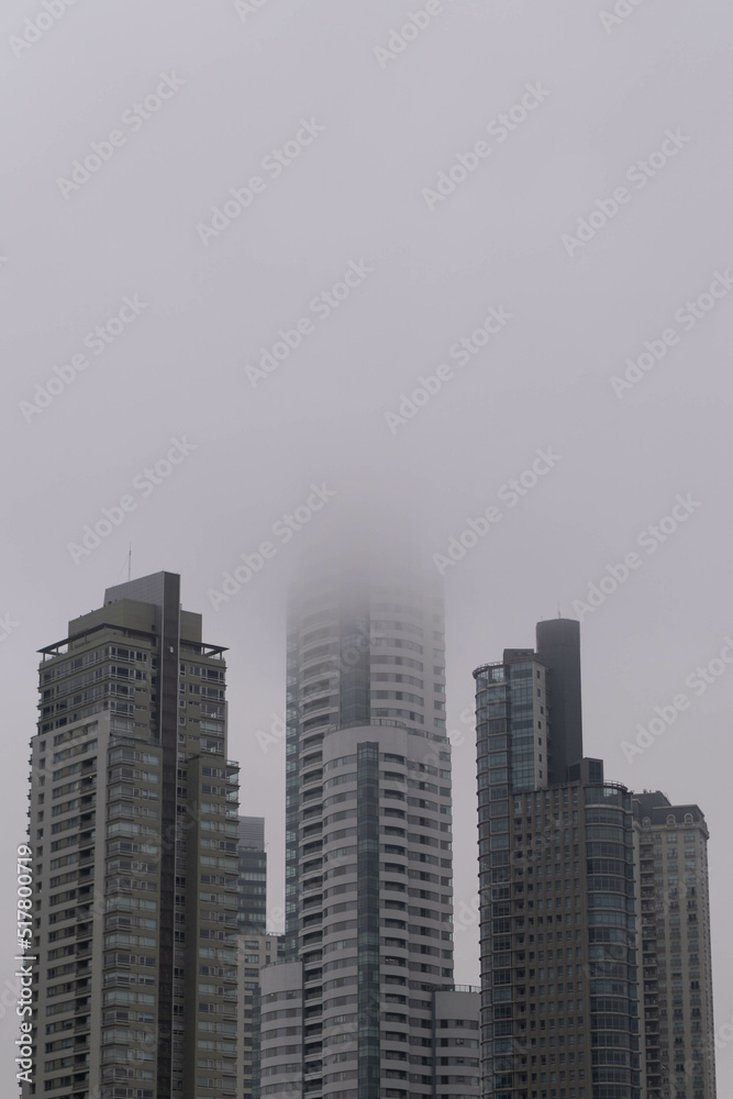 Fototapeta premium skyscrapers and heavy fog Buenos Aires, Argentina