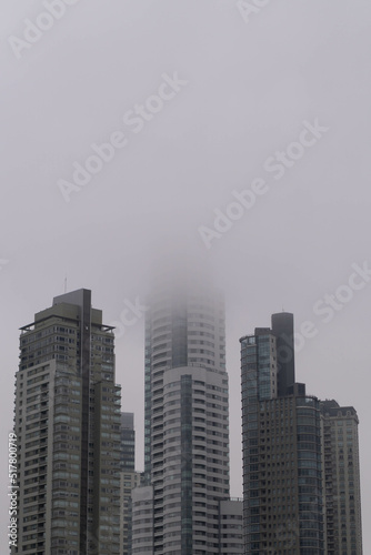 skyscrapers and heavy fog Buenos Aires  Argentina