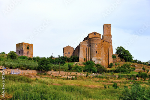 the church of san pietro 11th century in romanesque style tuscania italy