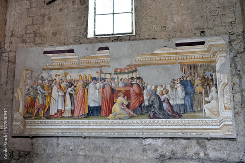 interior of the church of Santa Maria Maggiore XII century in Romanesque style Tuscania Italy