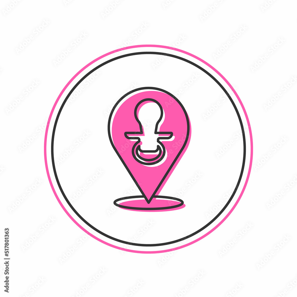 Filled outline Baby dummy pacifier icon isolated on white background. Toy of a child. Vector Filled outline Baby dummy pacifier icon isolated on white background. Toy of a child. Vector