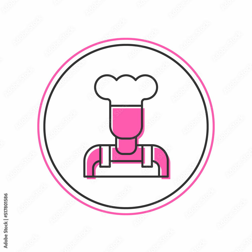 Filled outline Cook icon isolated on white background. Chef symbol. Vector Filled outline Cook icon isolated on white background. Chef symbol. Vector