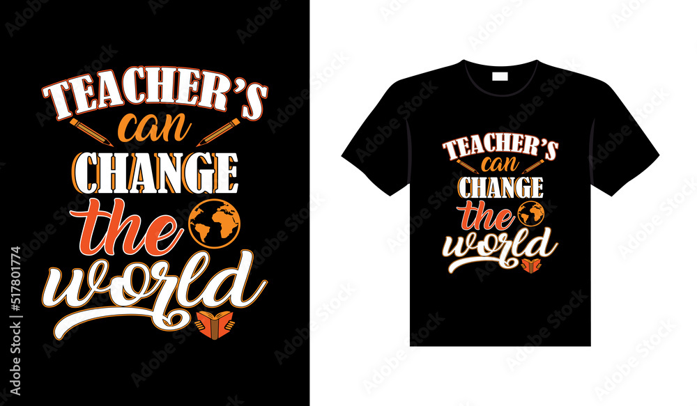 Teacher vintage colorful lettering typography T-shirt design
