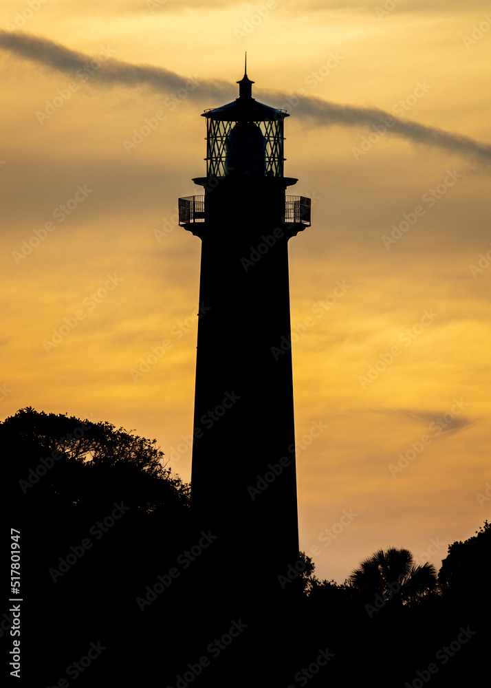 A beautiful Sunset over the lighthouse