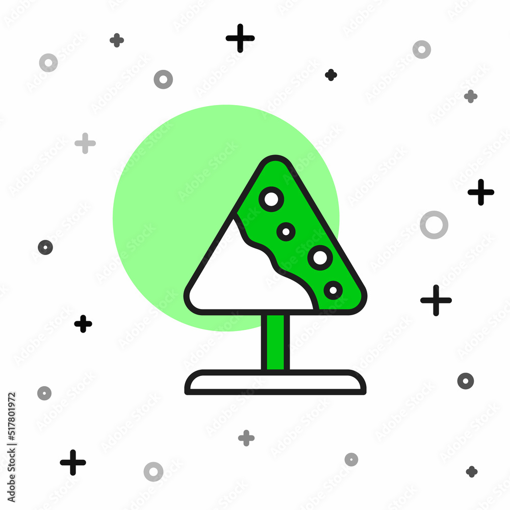 Filled outline Road sign avalanches icon isolated on white background. Snowslide or snowslip rapid flow of snow down a sloping surface. Vector Filled outline Road sign avalanches icon isolated on white background. Snowslide or snowslip rapid flow of snow down a sloping surface. Vector