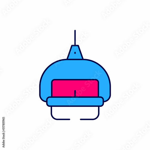 Filled outline Ski lift icon isolated on white background. Vector