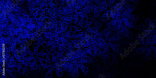 Dark blue vector template with curved lines.