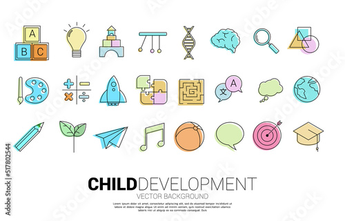 icon for child development and education. Concept and learning and kid school.