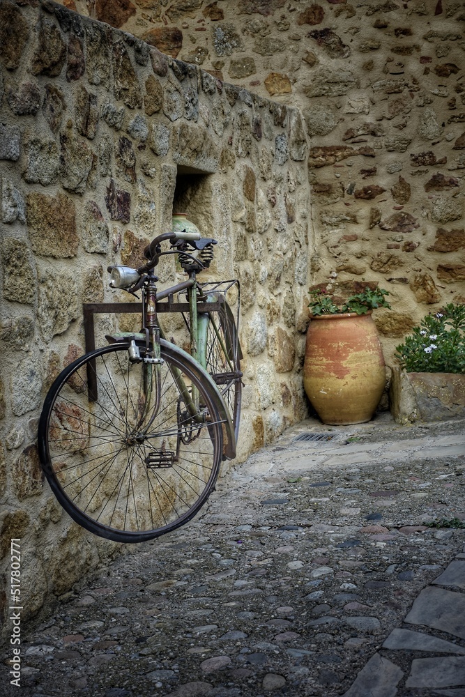 bicycle on the wall