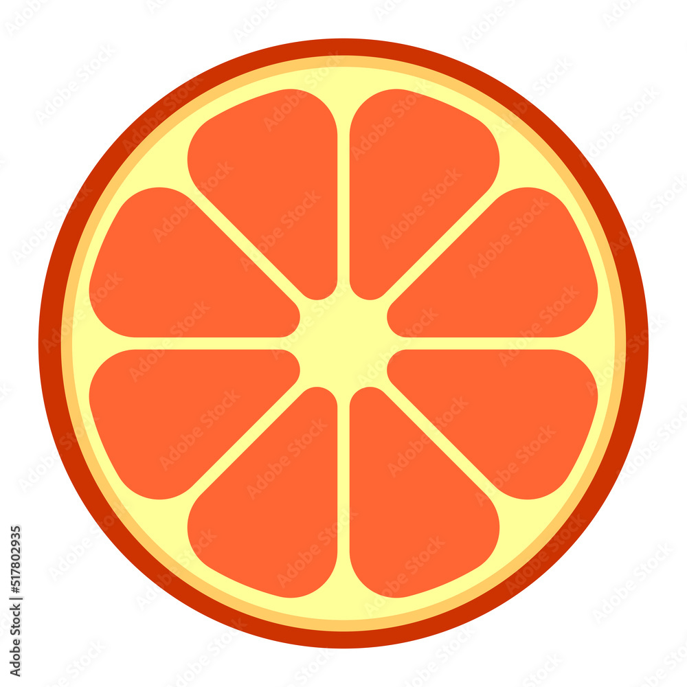 Grapefruit slice image. Vector illustration. Grapefruit slice image. Vector illustration.