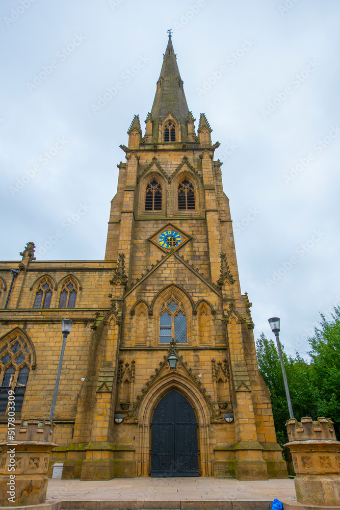 Minster Church of St John the Evangelist aka Preston Minster on Church Street in historic city centre in Preston, Lancashire, UK. 