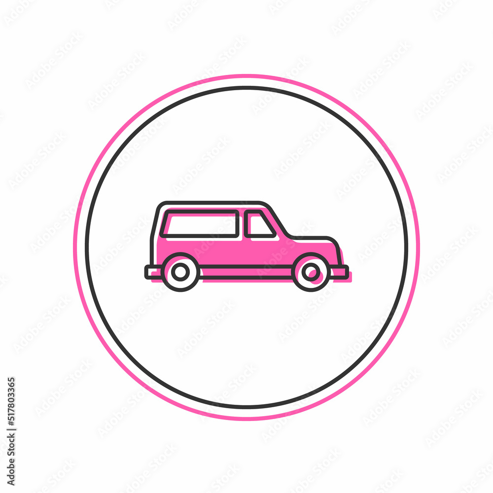 Filled outline Hearse car icon isolated on white background. Vector Filled outline Hearse car icon isolated on white background. Vector