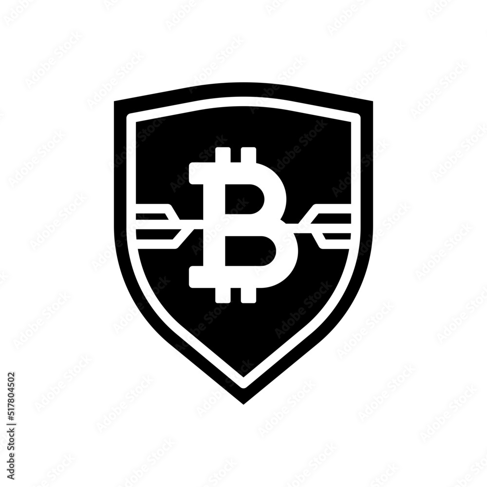 Obraz premium Crypto protect glyph icon