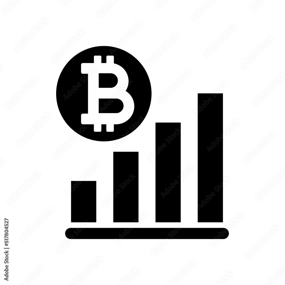 Crypto increase glyph icon Crypto increase glyph icon