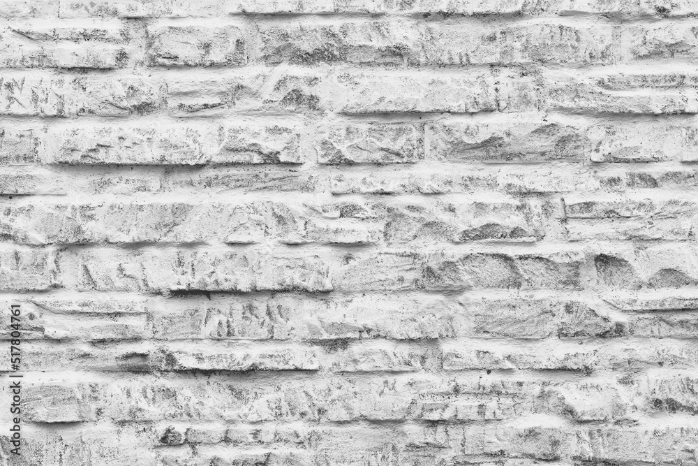 Fototapeta premium White grunge brick wall texture background light rough textured spotted blank copy space background