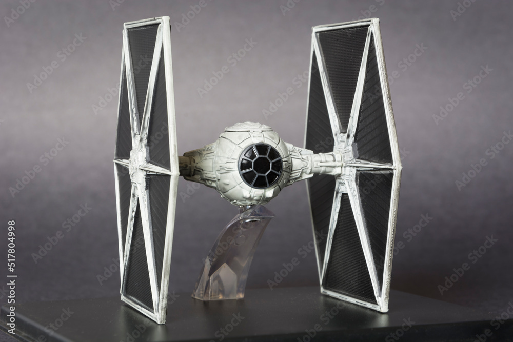 Obraz premium TIE Fighter miniature. The TIE LN starfighter simply known as the TIE Fighter is the standard imperial starfighter in the Star Wars universe.