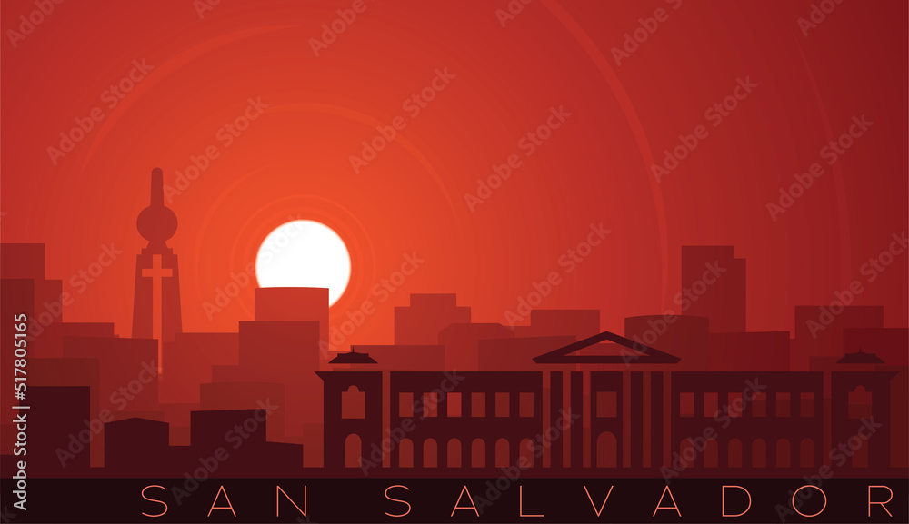 San Salvador Low Sun Skyline Scene
