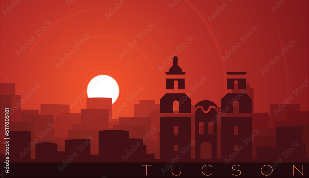 Tucson Low Sun Skyline Scene