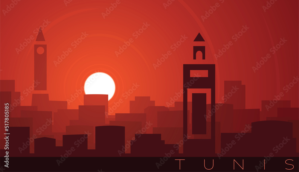 Tunis Low Sun Skyline Scene