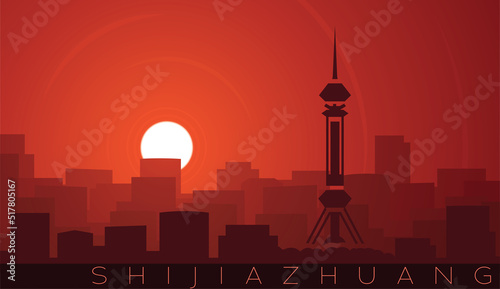 Shijiazhuang Low Sun Skyline Scene photo