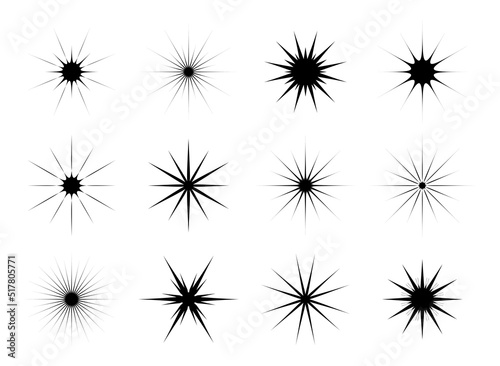 Wallpaper Mural Collection of stars icon with twinkle sparkle symbol isolated on white backgroun