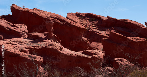 rock formation of reddish tones, present in Argentina South America
