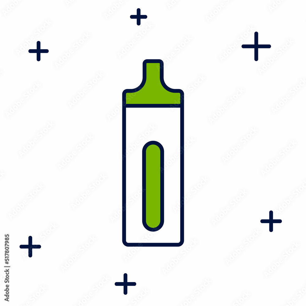 Obraz premium Filled outline Electronic cigarette icon isolated on white background. Vape smoking tool. Vaporizer Device. Vector