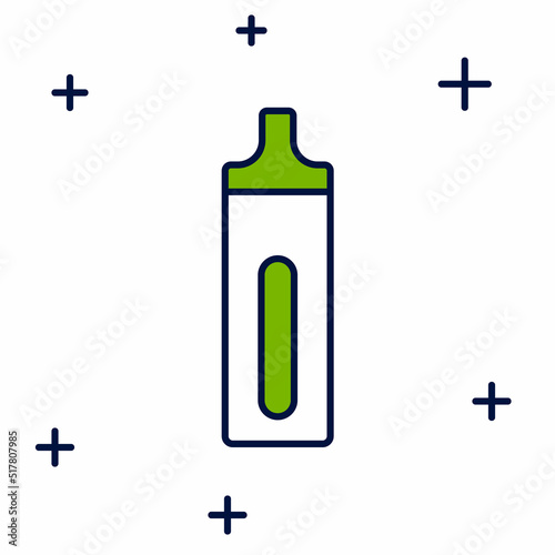 Filled outline Electronic cigarette icon isolated on white background. Vape smoking tool. Vaporizer Device. Vector