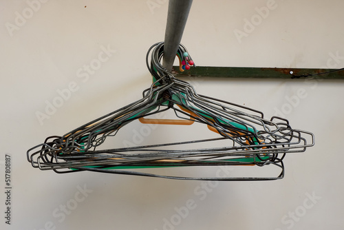 many Clothes hanger at balcony