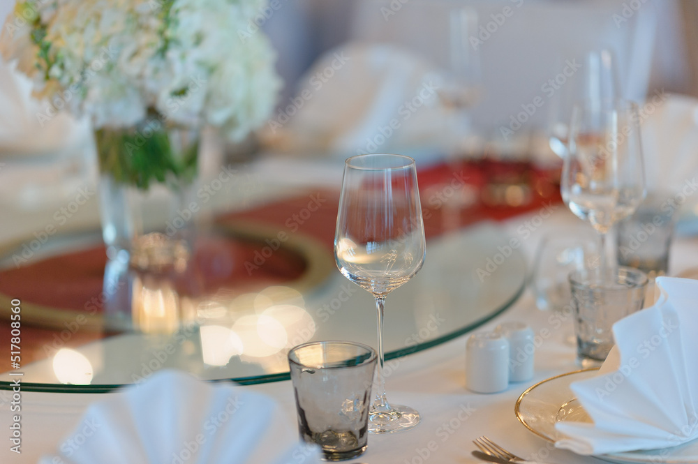 empty glass water with bokeh background
