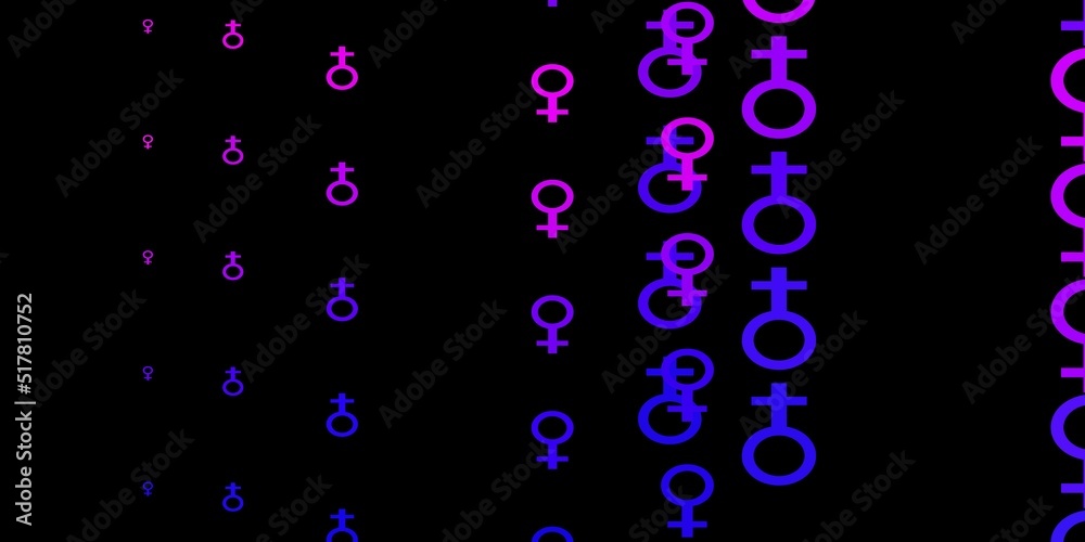 Dark Blue, Red vector pattern with feminism elements.