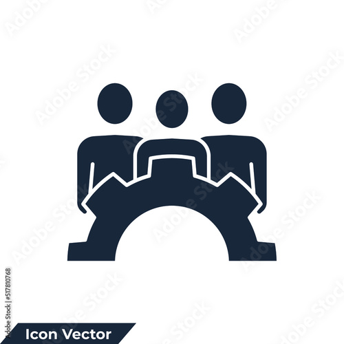 work group icon logo vector illustration. Management team symbol template for graphic and web design collection