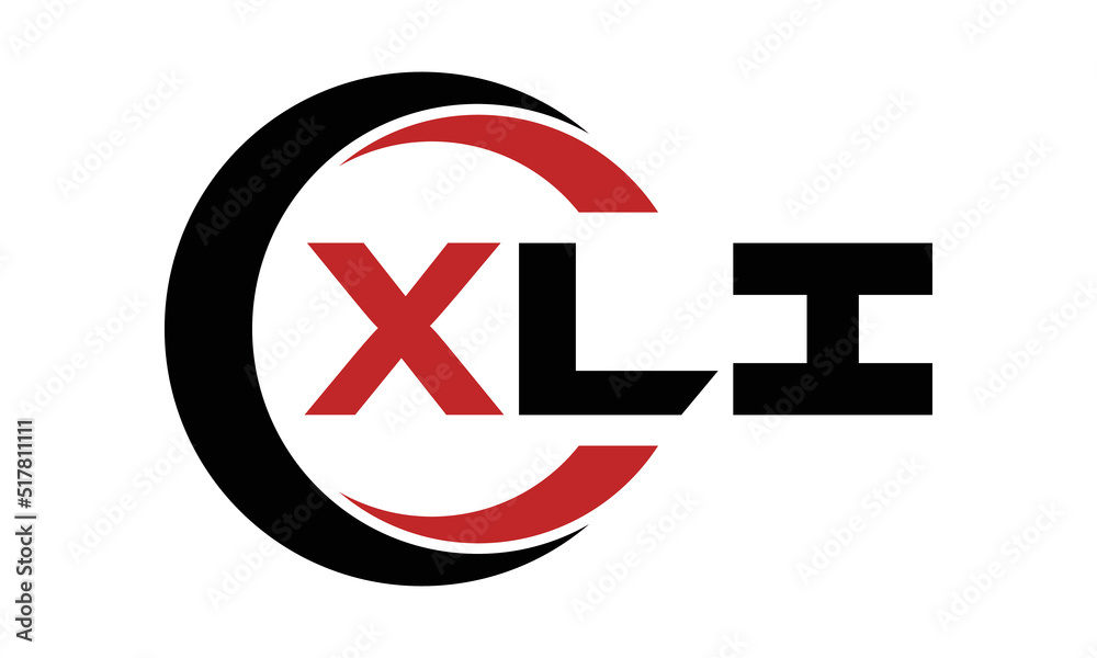 XLI swoosh three letter logo design vector template monogram logo