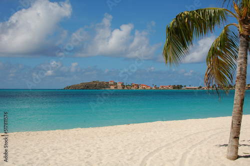 The beautiful  scenic and serene beach on Sint Maarten Caribbean island on Great Bay Philipsburg