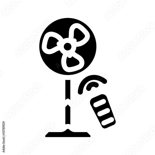 fan with remote control glyph icon vector. fan with remote control sign. isolated symbol illustration