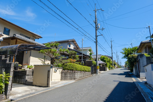 一戸建ての並ぶ住宅地 ベッドタウン 京都府木津川市