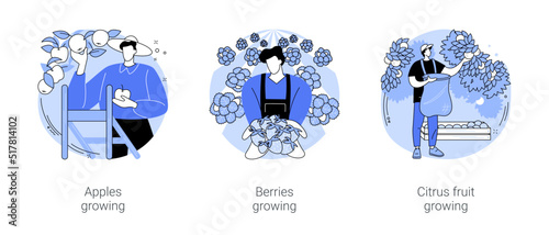 Fruit production isolated cartoon vector illustrations se