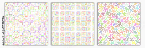 Brochure flyer design, vector background. Square format, abstract multicolor structure, seamless patterns.