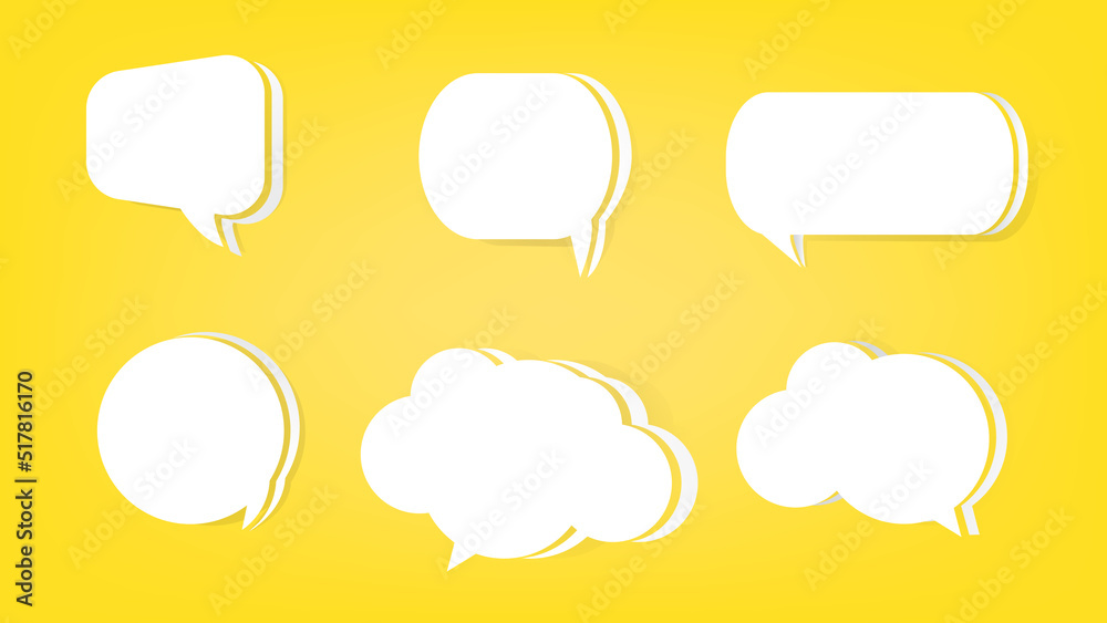3d Yellow Speech Balloon Chat icon collections. vector illustration of balloon conversations in EPS10.