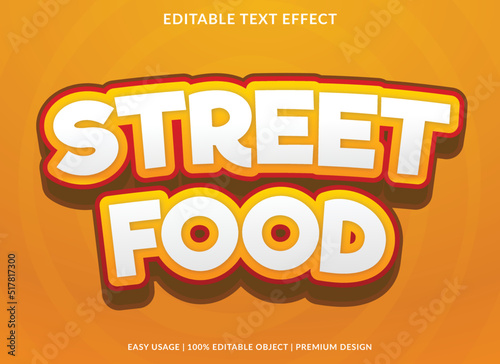 street food editable text effect template with abstract style font use for business logo and brand