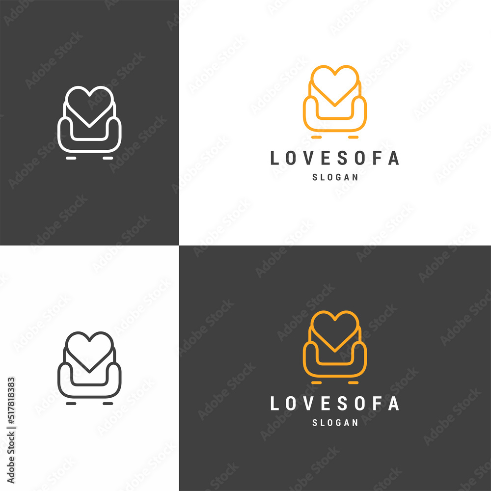 Love sofa logo icon design template Stock Vector Adobe Stock