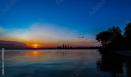 Sunrise over Lake Erie and the city of Cleveland  © Doug
