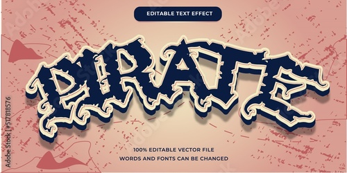 Pirate text effect editable