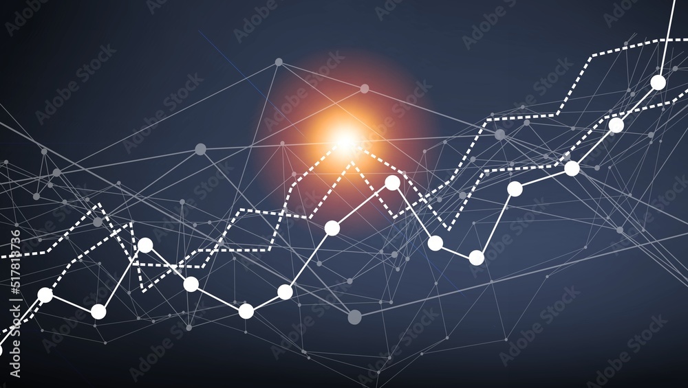 Obraz premium Business graph and trade monitor, banking concept