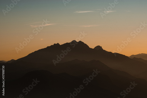 sunset over the mountains marins in mantiqueira mountains