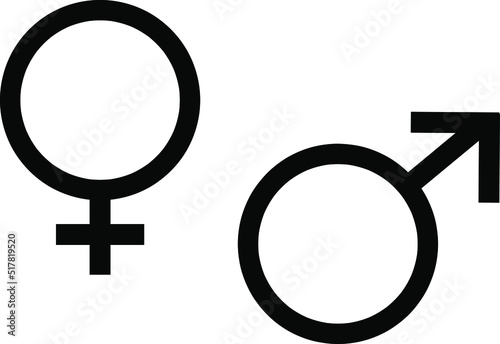 Mars Venus signs symbol silhouette icon on background.eps