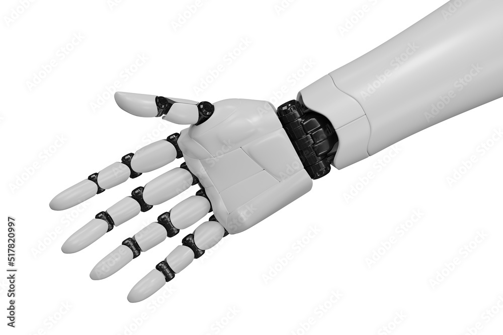 3D rendering robotic hand on a white background, Robot hand Industry and robotic concept technology. 3D rendering robotic hand on a white background, Robot hand Industry and robotic concept technology.