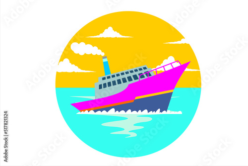 Ship Accident. Shipwreck of cargo ship. Vessel sinking in ocean. Cruise Accident











